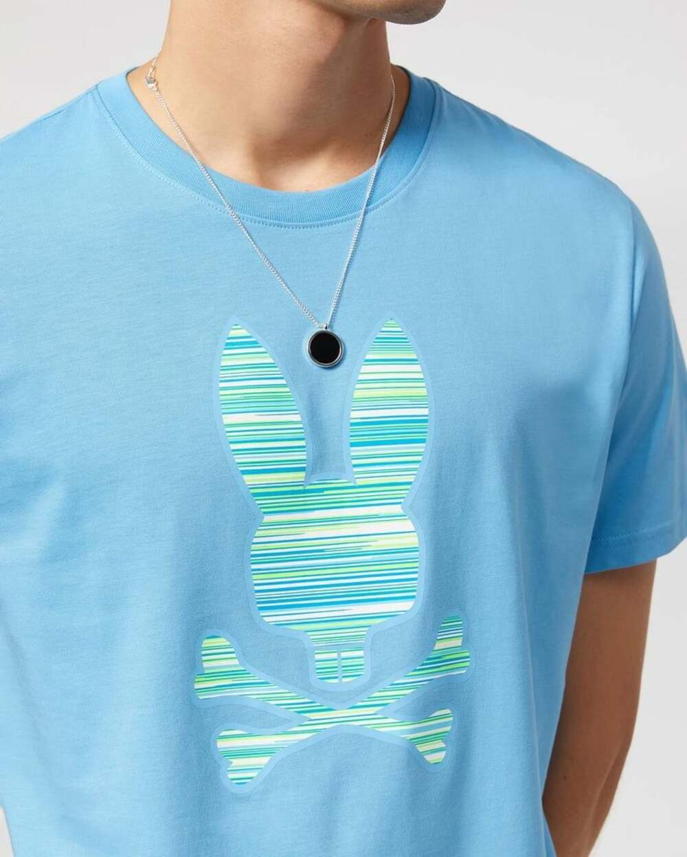 Psycho Bunny Blue Graphic Crew-Neck Short Sleeve Pima Cotton T-Shirt